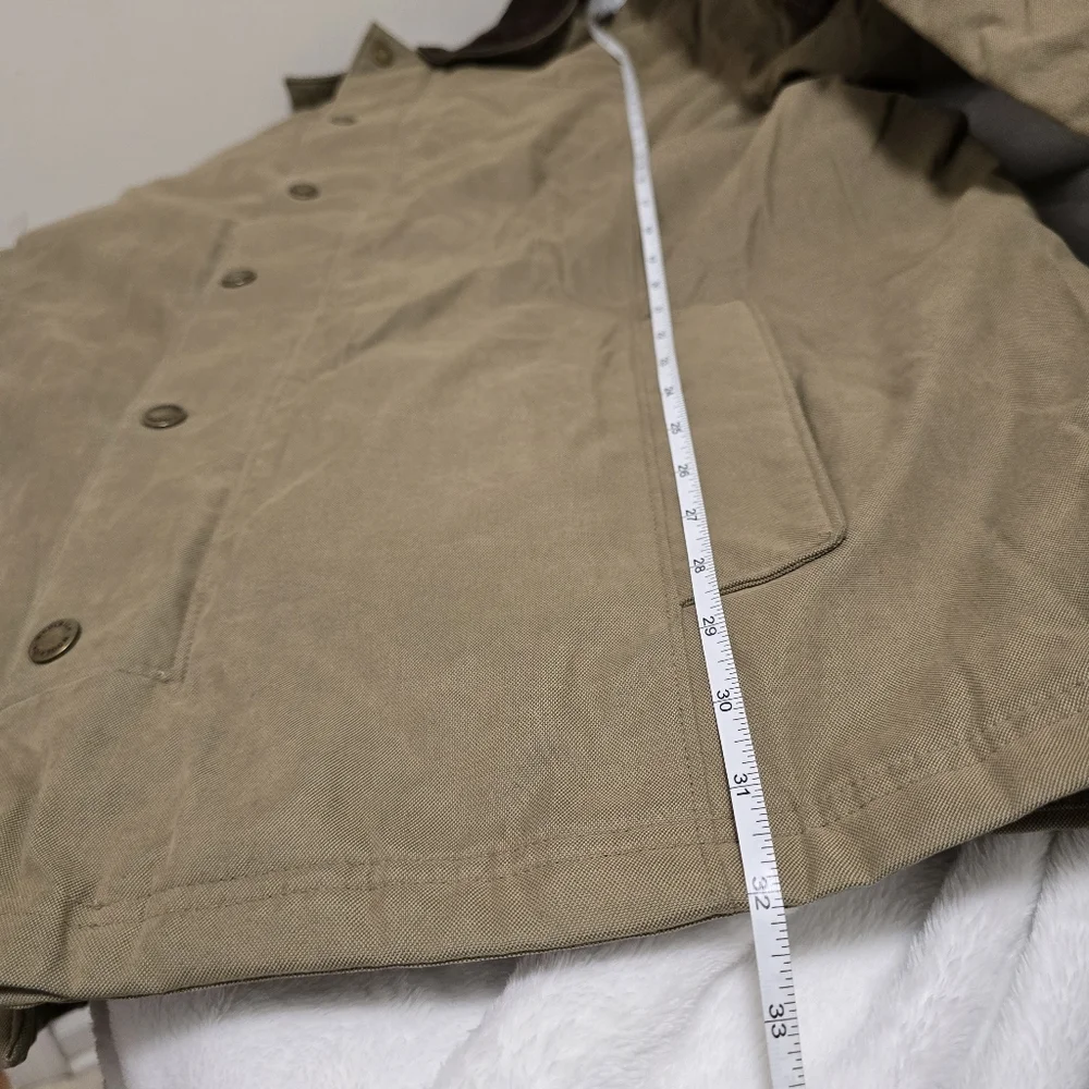 Woolrich Jacket Mens XL Dark Wheat Plaid Lined Canvas Barn Chore Field Coat 4411